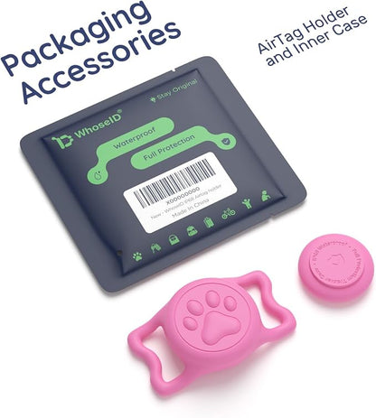 IP68 Waterproof Dog AirTag Holder for Dog Collar, Soft, Stretchy Silicone | Full-Body Protection, Easy Tool-Free Installation, Quiet, No-Dangle Fit, Lightweight, Fits Dog & Cat Collars of All Widths