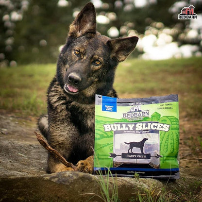 Redbarn Pet Products Bully Slices Beef Hide Dog Treats, Peanut Butter Flavor - Slow Roasted Grain-Free Rawhide Chew No Artificial Preservatives - 9 oz. 12 Bags