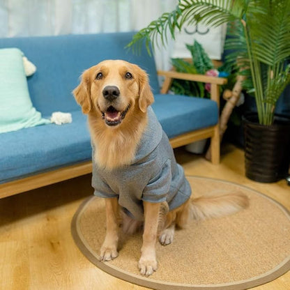 KOOLTAIL Dog Hoodie for Large Medium Small Dogs, Soft and Warm Pet Sweater with Leash Hole and Pocket Boy Girl, Puppy Fall Winter Jacket Clothes, French Pitbull Cold Weather Coat Sweatshirt, Grey XL