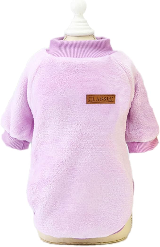 Jecikelon Pet Dog Clothes Dog Sweater Soft Thickening Warm Pup Dogs Shirt Winter Puppy Sweater for Dogs (Z01-Purple, X-Small)