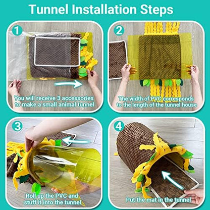 Guinea Pig Hideout, Fleece Tunnel House Small Pet Cage Accessories