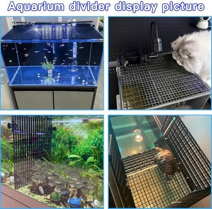 Egg Crate Plastic Aquarium Fish Tank Divider Filter Bottom Plastic Grid Fish Tank Isolation Board Egg Crate Tray((Black, 8pcs 11.8X11.8Inch with 0.35Inch Hole)