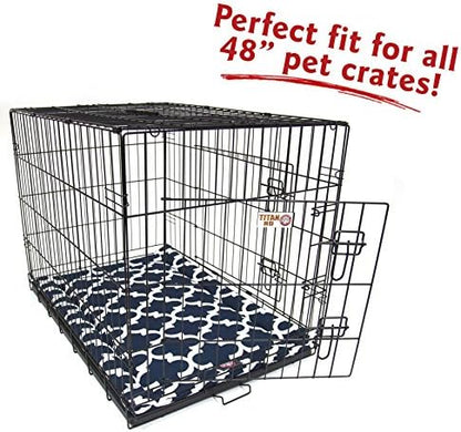 48" Trellis Navy Blue Crate Dog Bed Mat By Majestic Pet Products