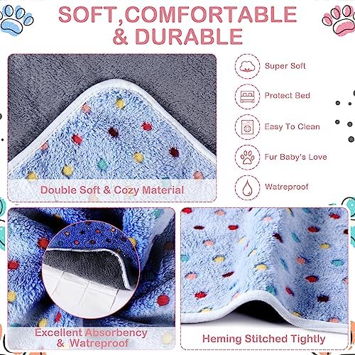 Reginary 4 Pcs Guinea Pig Fleece Cage Liners, Colorful Dot, 35 x 24 Inch