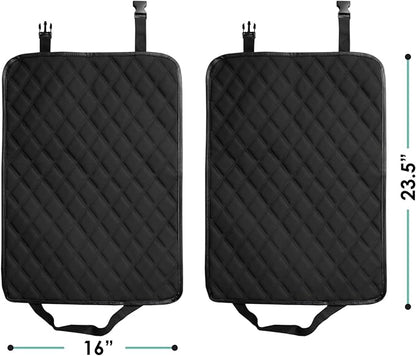 FH Group Faux Leather Auto Seat Back Kick Protectors –2 Pack Diamond Stitched Back Seat Protector for Driver and Passenger Seat, Waterproof, Easy to Clean