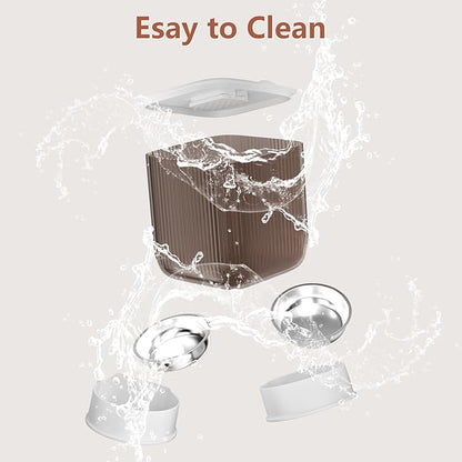 Automatic Cat Feeder, 5L Timed Cat Food Dispenser with Programmable Portion Control, Pet Feeder up to 9 Meals per Day for 2 Cats, Automatic Pet Feeder for Small Dogs Indoor(Botton)
