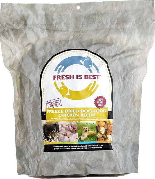 Fresh Is Best Chicken Freeze Dried Dog Food – Raw Dog Food Toppers for Puppies & Adult Canines – High-Protein Freeze Dried Chicken in Resealable Zipper Bag – Made in the USA – 16 oz