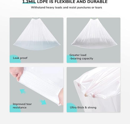 65 Count Cat Litter Box Liners, Compatible with MW SC01/SC02, Drawstring Auto Self-Cleaning Litter Box Liner Bags, Extra Thick Leak Proof Cat Waste Bags, Unscented, (18.1"W x 15.7"H, 4 Gal)
