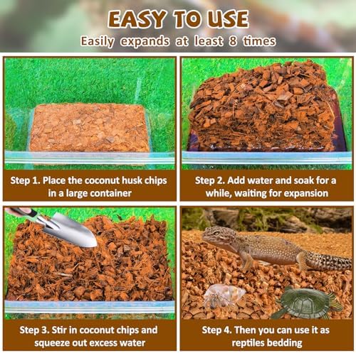 Legigo 2 Pack Coconut Husk for Reptiles, Natural Coconut Fiber Substrate