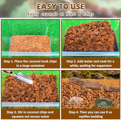 Legigo 2 Pack Coconut Husk for Reptiles, Natural Coconut Fiber Substrate