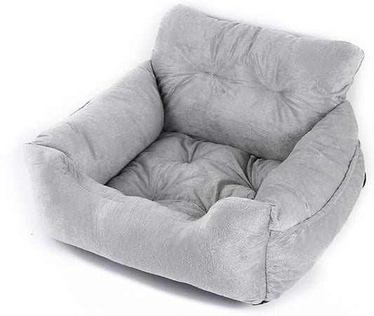 Dog Bed, Removable and Washable car Litter pet cat and Dog car Sofa Litter Suitable for Travelling. (Grey (Non-Removable))