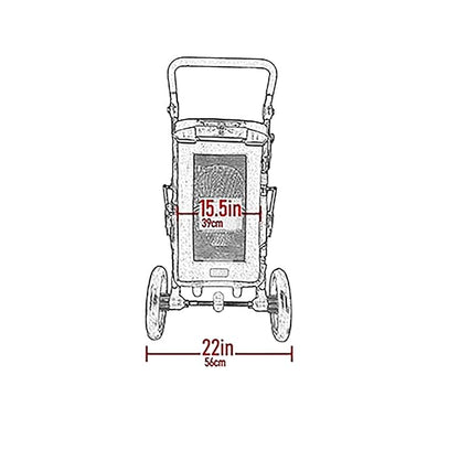 Pet Gear NO-Zip Pet Stroller with Dual Entry, Push Button Zipperless Entry for Single or Multiple Dogs/Cats, Pet Can Easily Walk in/Out, Gel-Filled Tires, Cherry, Excursion