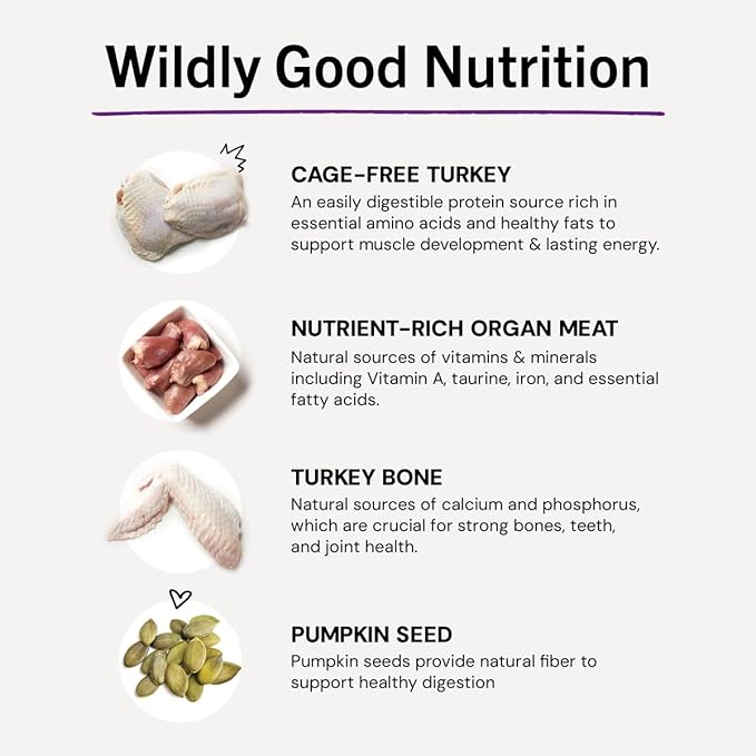 Stella & Chewy's Freeze-Dried Raw Cat Dinner Morsels - Premium Turkey Recipe with 98% Farm-Raised Meat & Organs - Natural Grain-Free Cat & Kitten Food - Made in USA - 3.5 oz