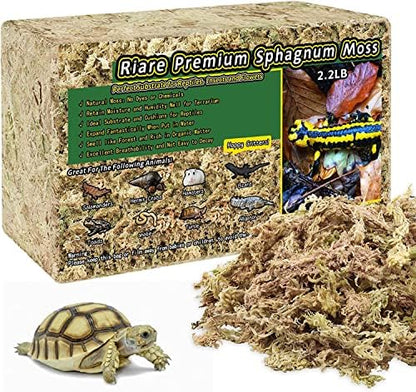 Riare 2.2LB Natural Sphagnum Moss for Reptiles- Terrarium Reptiles Moss