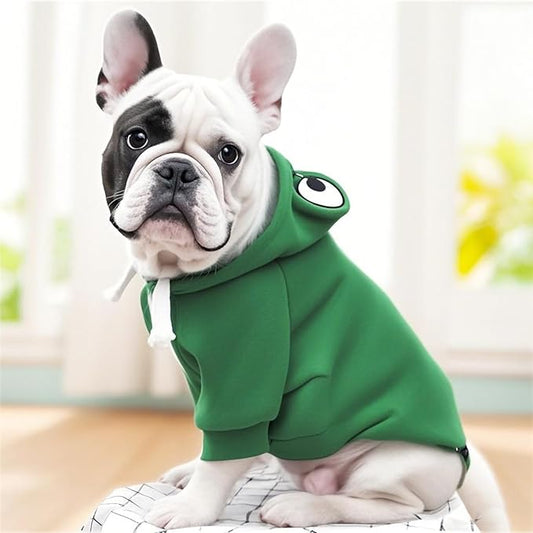 Pet Clothing Dog Transformation Frog Hoodie Autumn and Winter Warm Small Large Dog Method Dou Cat Bullfighting Clothes (Frog,2XL)