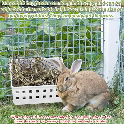 PINVNBY 2PCS Large Rabbit Hay Feeder with Mini Dustpan and Brush Set