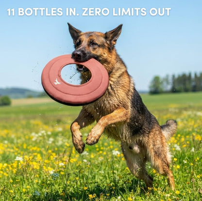 OllyDog Mini Super Flyer, Dog Flying Disc – Floating Fetch Toy, Soft on Teeth, Eco-Friendly Recycled Material, Lightweight, for Small & Medium Dogs (Desert, 9")