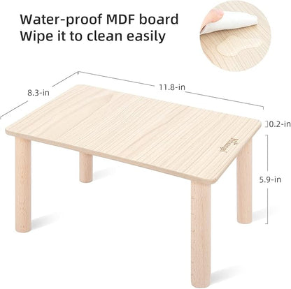 Niteangel Hamster Play Wooden Platform for Dwarf Syrian Hamsters Gerbils Mice Degus or Other Small Pets (10.2 L x 7 W -5.9'' Height, Burlywood)