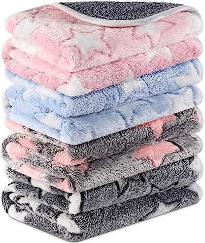 Reginary 4 Pcs Guinea Pig Fleece Cage Liners, Cute Star, 35 x 24 Inch