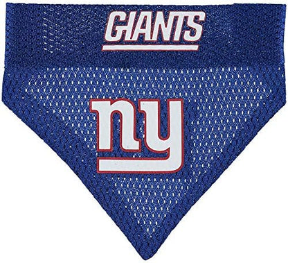 NFL DOG BANDANA - NEW YORK GIANTS REVERSIBLE PET BANDANA. 2 Sided Sports Bandana with a PREMIUM Embroidery TEAM LOGO, Large/X-Large. - 2 Sizes & 32 NFL Teams available