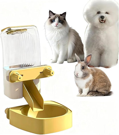 54 oz Pet Food Dispenser, Gravity Feeder Bowl for Cage, Auto Feeder for Ferret, Cat, Dog and Other Small & Medium Animals, Compatible with Widemouth Cages(Yellow)
