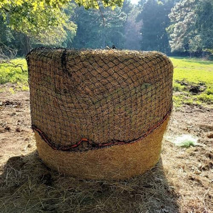 6X6Ft Round Bale Hay Net for Horses,Reduces Hay Waste,Durable Knotless Nylon Slow Feeder, Ideal for Outdoor Use, Holes Fits Round Bales