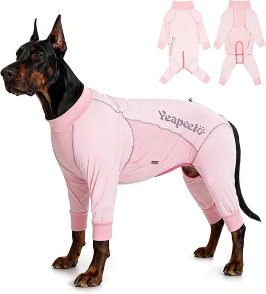 Dog Sun Protection Cooling Suit UPF 50+, Quick-Dry Breathable Jumpsuit for Large & Medium Dogs, Outdoor Dirt-Resistant Shedding Control Pet Apparel (Blush Pink, 7X-Large)