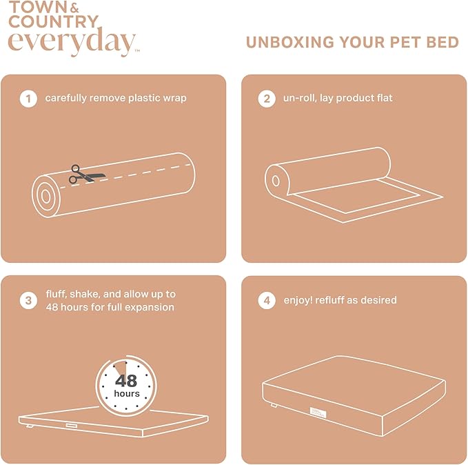 Town & Country Everyday CuddleTown Medallion Everwash® Pillow Pet Bed, Water Repellent Floor Pillow, Machine Washable Cover, Soft & Calming, Blue/Greige, Large 44"x34"x4"