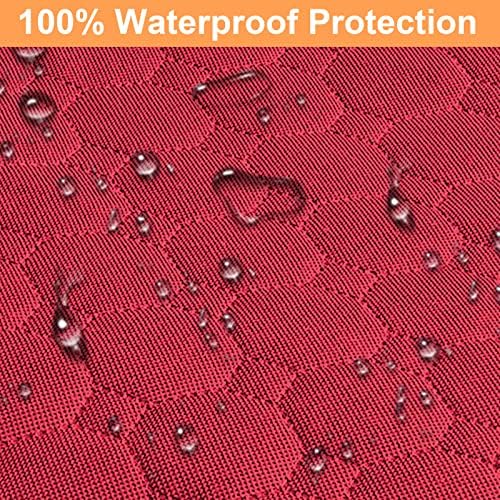 Mancro Dog Car Seat Cover, Waterproof Back Seat Pet Cover for Dogs, Red
