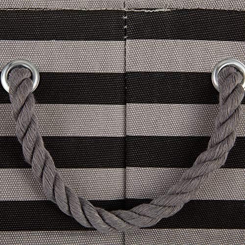 Bone Dry 5743 Pet Storage Collection Striped Paw Patch Bin, Medium Round, Black