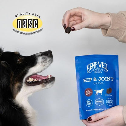 Hemp Well Hip and Joint Soft Chews – Best Joint Supplement for Dogs, Organically Sourced with Hemp, Glucosamine, Chondroitin and Breed Dogs,