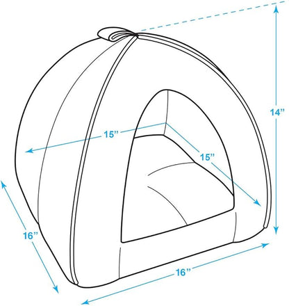 Best Pet Supplies Cat Bed for Indoor Cat, Domed Tent House with Removable Pillow, Covered Cat Cave for Small Dog, Puppies and All Breeds of Cats - Corduroy Beige, 16 x 16 x H:14"