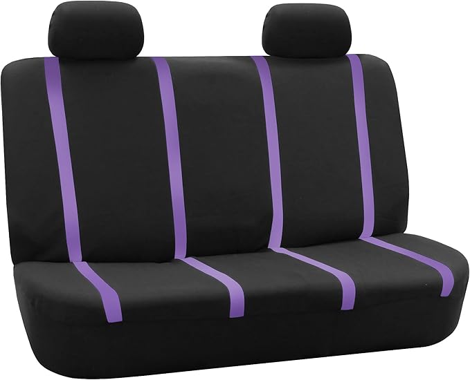 FH Group Car Seat Covers Rear Set Cloth - Car Seat Covers with Removable Headrest,Universal Fit,Automotive SeatCovers,Washable Car SeatCover for SUV,Sedan,Van Purple