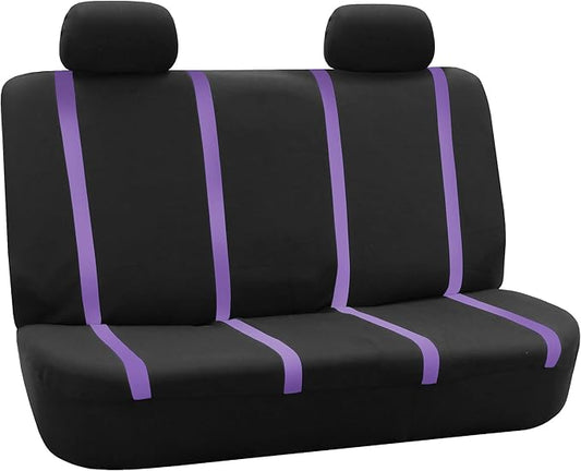 FH Group Car Seat Covers Rear Set Cloth - Car Seat Covers with Removable Headrest,Universal Fit,Automotive SeatCovers,Washable Car SeatCover for SUV,Sedan,Van Purple