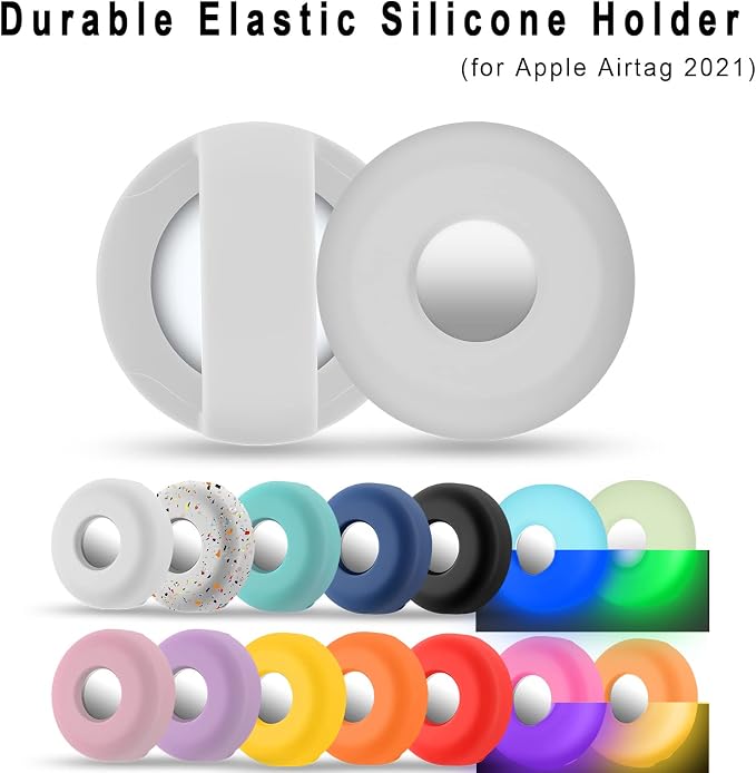 for Airtag Holder for Dog Collar, Cibaabo Silicone Air Tag Case Cover | for 0.8-1.2inch Pet Collar | doesn't dangle | Compact | Easy Installation | Compatible with Apple Airtags