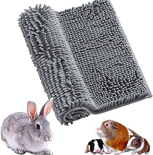 Oncpcare Guinea Pig Fleece, Cage Liner, Washable Non-Slip Mat（Grey）