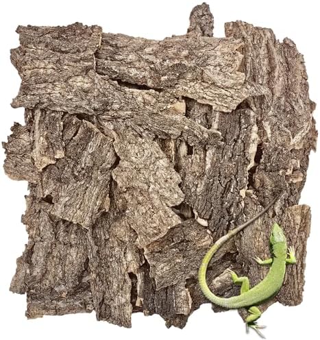 VCEPJH Reptile Bark Bedding,2 LB Natural Cork Bark for Reptiles Flat Cork Wood Terrarium Substrate Tank Supplies for Snake Spiders Bearded Dragons Hermit Crabs Geckos