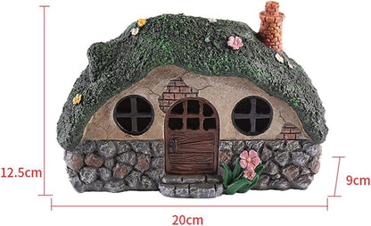 Fairy Garden Statues,Fairy Garden House with Solar Powerd Night Light,Yard Decorations Outdoor Fairy Garden Accessories Decor for Outside (House)