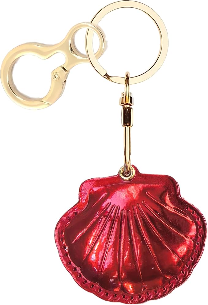 Leather Keychain Holder Case Compatible with AirTag,Cute Protective Bright Cover with Keyring,Anti-Scratch Finder GPS Tracker Case for Wallet Keys,bag,pets,Backpack(Dark Red)