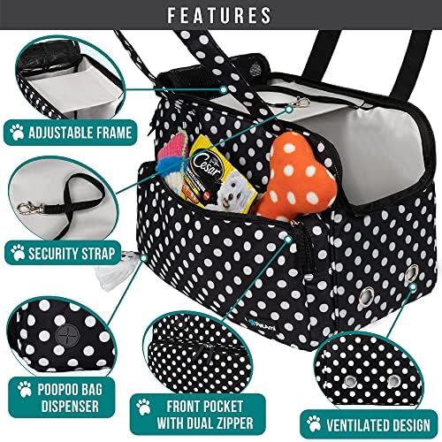 PetAmi Small Dog Purse Carrier, Airline Approved Soft Sided Tote, Polka Dot