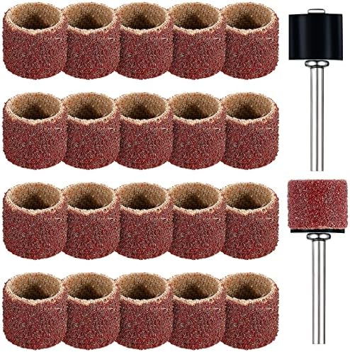 Leelosp 22Pcs Dog Nail Grinder Bands Drums,1/2 Inch 120 Grit