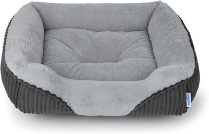 Washable Orthopedic Dog Bed - Soft Calming Pet Cuddler with Anti-Slip Bottom, Durable Plush Puppy Bed for Sleeping and Resting, Small(20"x19"x6")