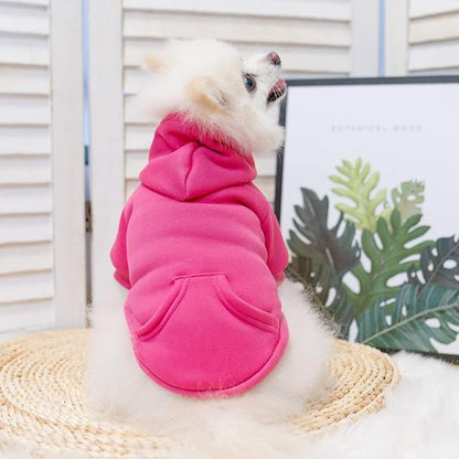 KOOLTAIL Dog Hoodie for Small Medium Dogs Cats,Soft and Warm Pet Sweater with Leash Hole and Pocket Boy Girl,Puppy Fall Winter Jacket Clothes,French Pitbull Cold Weather Coat Sweatshirt,Deep Pink XS