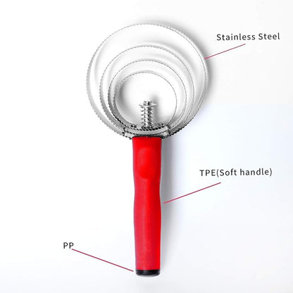 BOTH WINNERS Reversible Stainless Steel Curry Comb with Soft Touch Grip (Red)