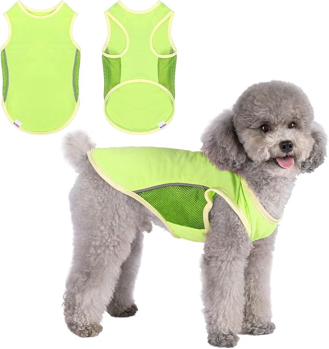UPF 50+ Sun Protection Dog Shirt for Small Medium Dogs - Breathable Sleeveless Vest with Reflective Strips, Sports Fan Pet T-Shirt, Lightweight UV Protective Apparel P23ST00502L
