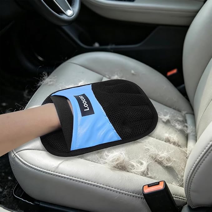 Pet Hair Removal Glove Cat & Dog, Reusable Five-Finger Electrostatic Pet Hair Removal Gloves for Furniture, Couch, Carpet, Car Seat, Laundry & Clothing,2 Pack