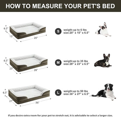 LEXTRO Orthopedic Dog Bed for Medium Dogs, Egg Crate Foam Bed for Medium Dogs, Equipped with Removable Waterproof Pillow Cover and Anti-Slip Bottom, Pet Bed
