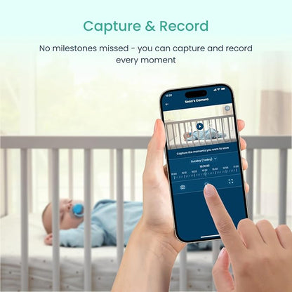 Babysense FullPeek 3MP Video Baby Monitor, WiFi Security Camera with Auto Tracking, Intelligent Motion & Sound Detection, Night Vision, Private Hidden Lens Mode, Supports SD Card