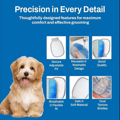 Nexius Pet Hair Remover Glove for Dogs & Cats, Reusable Electrostatic Pet Hair Removal Mitt, Fur Remover Glove, Dog Hair Remover Mitt, Cat Hair Mitt Glove, Pet Grooming & Lint Removal Tool