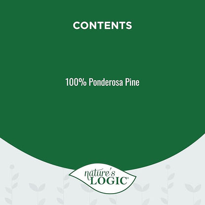Nature's Logic 100% Natural Pine Pellet Cat Litter - 100% Ponderosa Pine, Dust-Free, Unscented, Biodegradable - Safe for Cats, Kittens, Reptiles & Small Pets - Highly Absorbent - 12 lb Bag